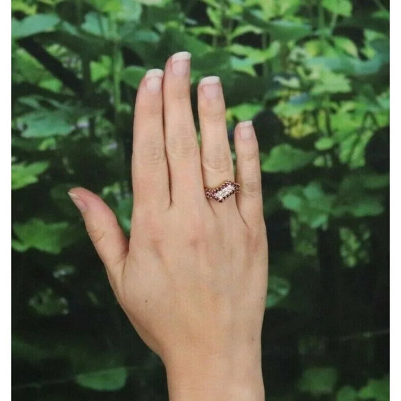 10k Yellow Gold Natural Ruby Diamond Band Ring Size 6 - Picture 5 of 11